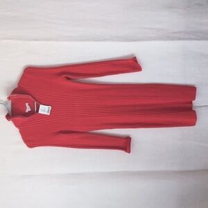 Cooperative by Urban Outfitters Red Ribbed Midi Quarter Zip Dress Size Small NWT